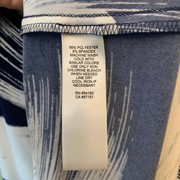 Eliza J Dress Women 2 Cream Blue Jersey Maxi V-Neck Tie Waist Stretch Sleeveless - Picture 8 of 11